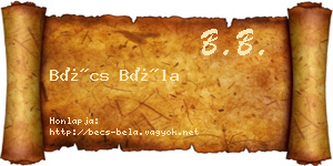 Bécs Béla névjegykártya