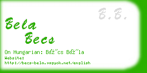 bela becs business card